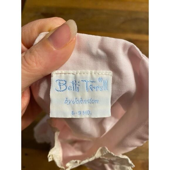 Betti Terrell 6-9 months baby baby outfit romper pink vintage ice cream lace - Picture 5 of 7
